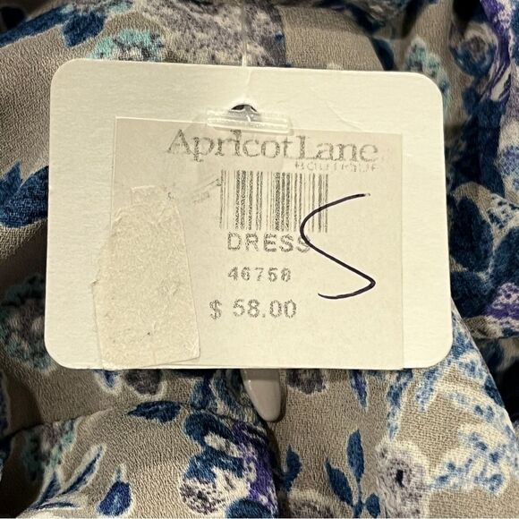 Apricot Lane floral cold shoulder mini Dress with laced up back size small new - Picture 14 of 15